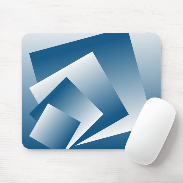 Blue Teal geometry Mouse Mat (With Mouse)