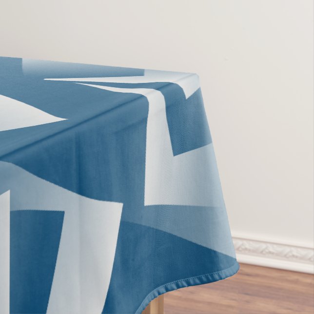 Blue Teal geometry Tablecloth (In Situ)
