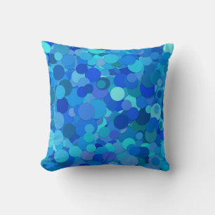 Blue Teal Glitter Sequin Cushion
