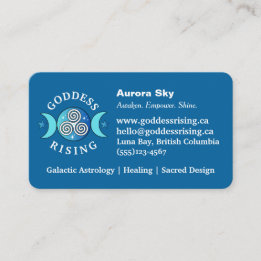 Blue-Teal Goddess Rising Business Card