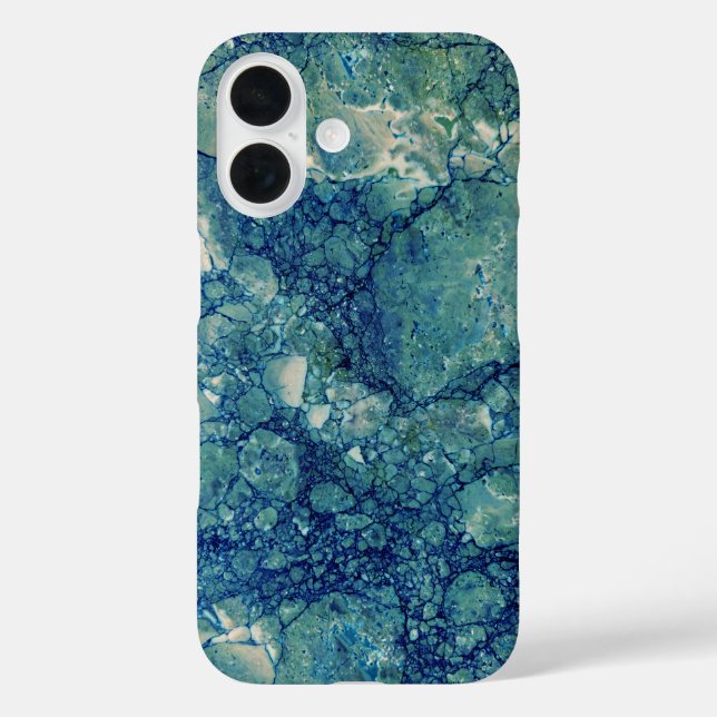Blue Teal Green Marble Texture Case-Mate iPhone Case (Back)