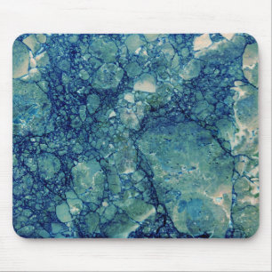 Blue Teal Green Marble Texture Mouse Mat