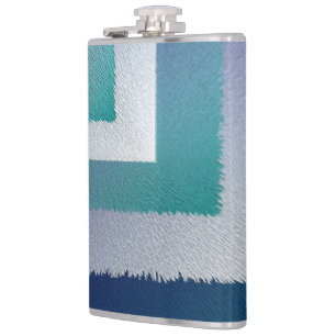 blue teal grey ex pastel hip flask