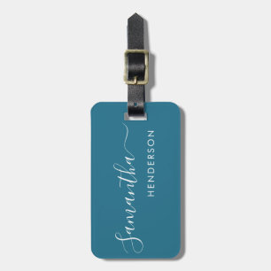 Blue Teal Luggage Tags Wedding Table Plan / Favour