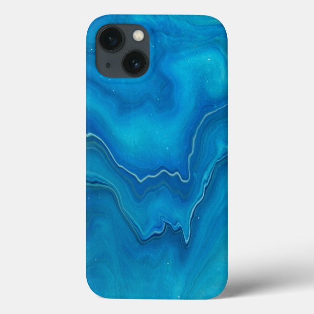 Blue & Teal Marble Agate Abstraction   Case-Mate iPhone Case (Back)