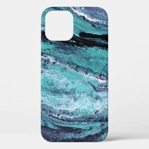 Blue & Teal Marbled Pattern iPhone 12 Case