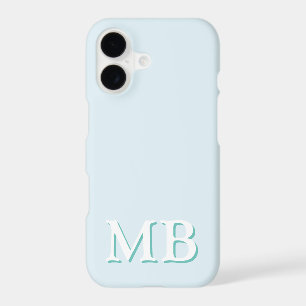 Blue & Teal Minimal Modern Initial Monogram