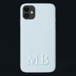 Blue & Teal | Minimal Modern Initial Monogram Case-Mate iPhone Case<br><div class="desc">This stylish phone case design features a simple modern design in light blue and teal green. Make one of a kind phone case with custom initial and name. It will be a cool, unique gift for someone special or yourself. If you want to change the fonts or position, click the...</div>