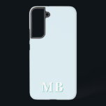 Blue & Teal | Minimal Modern Initial Monogram Samsung Galaxy Case<br><div class="desc">This stylish phone case design features a simple modern design in light blue and teal green. Make one of a kind phone case with custom initials and name. It will be a cool, unique gift for someone special or yourself. If you want to change the fonts or position, click the...</div>
