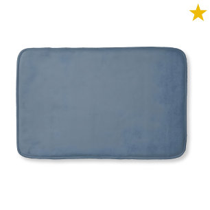 Blue Teal Monogram Watercolor Geometric Pattern Bath Mat