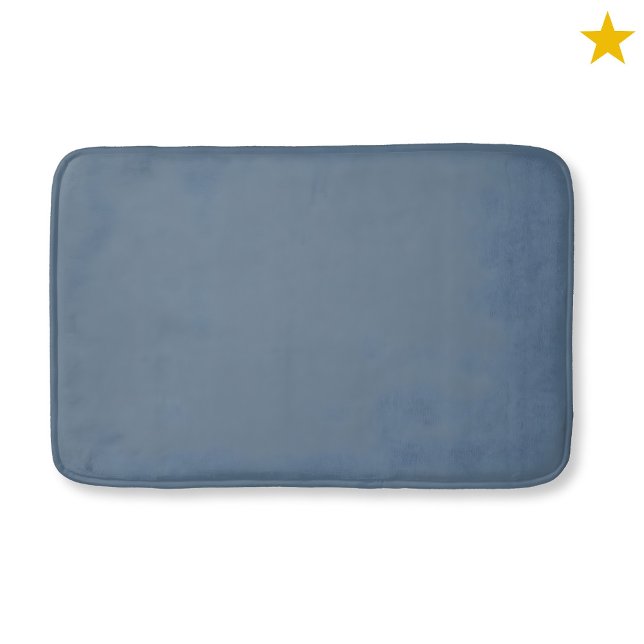 Blue Teal Monogram Watercolor Geometric Pattern  Bath Mat (Creator Uploaded)
