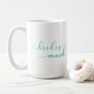 Blue & Teal Ombre Watercolor Bridesmaid Favour 3 Coffee Mug