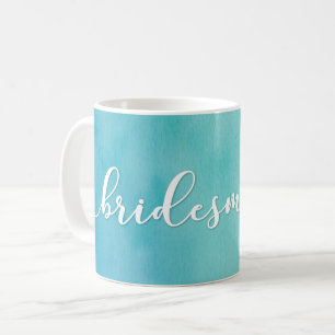 Blue & Teal Ombre Watercolor Bridesmaid Gift 1 Coffee Mug
