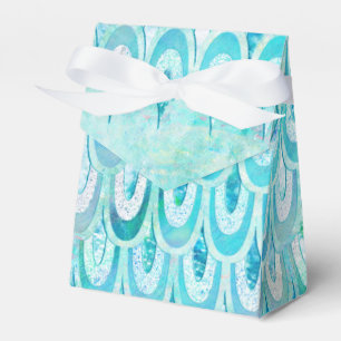 Blue Teal Shiny Mermaid Scales Fish Scales Favour Box