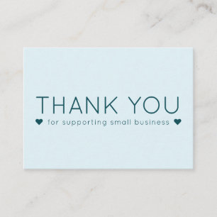 Blue & Teal Simple Modern Thank you Business Cards