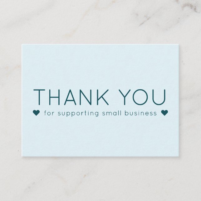 Blue & Teal Simple Modern Thank you Business Cards (Front)