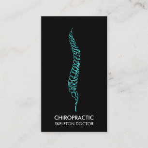 Blue Teal Spine vertebrae orthopaedic chropractic Business Card