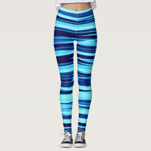 Blue & Teal Striped Leggings