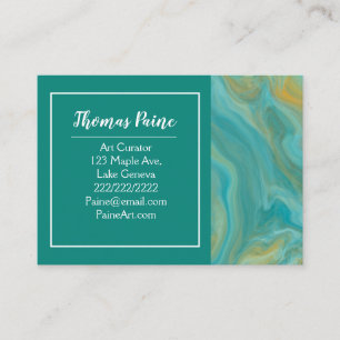 Blue, Teal, Turquoise Marble Art  Business Card
