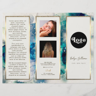 Blue Teal Watercolor Elegant Brochure