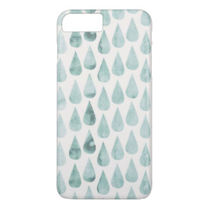 Blue/Teal Watercolor Large Raindrop Pattern iPhone 8 Plus/7 Plus Case