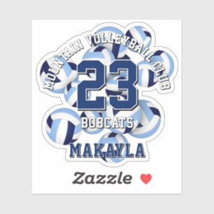 blue team colours volleyballs cluster w kids name