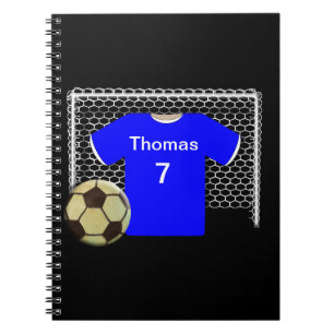 Blue Team Personalised Soccer Shirt Notebook