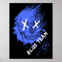 Blue Team Skull Poster