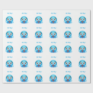 Blue Tears of Joy: The Overwhelmed Emoji Wrapping Paper