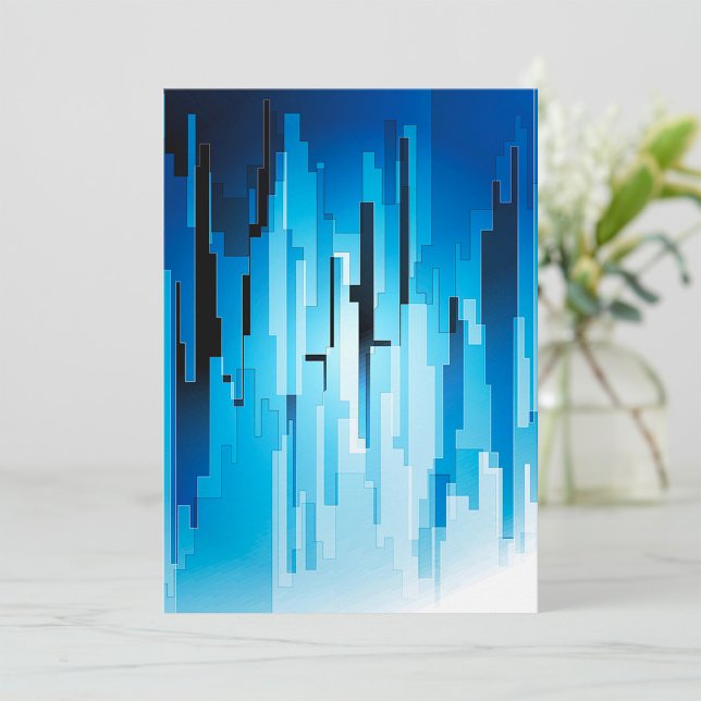 Blue Tech Art Artistic Design Invitations (Creator Uploaded)
