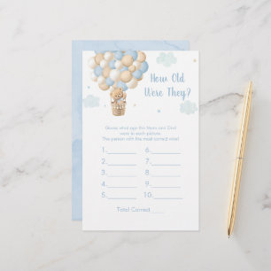 Blue Teddy Balloons How Old Were They Shower Game