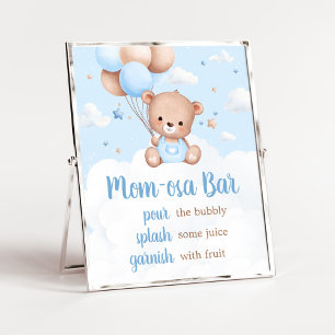 Blue Teddy Bear Baby Shower Mum Osa Bar Sign