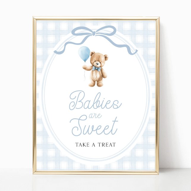 Blue Teddy Bear Baby Shower Sweets Table Sign (Creator Uploaded)