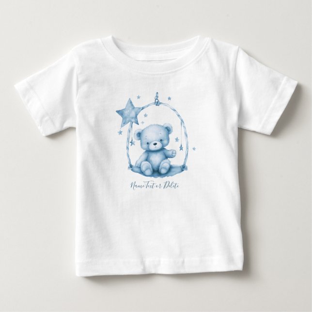 Blue Teddy Bear Baby T-Shirt (Front)