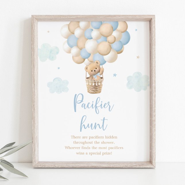 Blue Teddy Bear Balloon Pacifier Hunt Game Poster (Creator Uploaded)