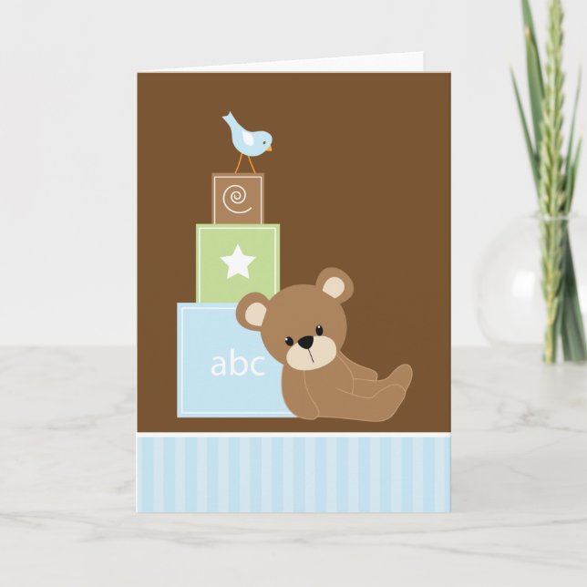 Blue Teddy Bear Card (Front)