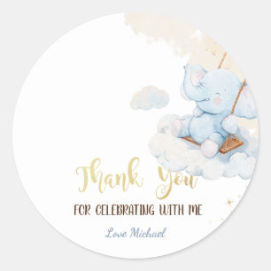 Blue Teddy Bear Clouds  Classic Round Sticker