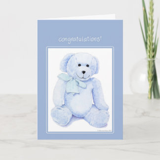 Blue Teddy Bear Congratulations Card