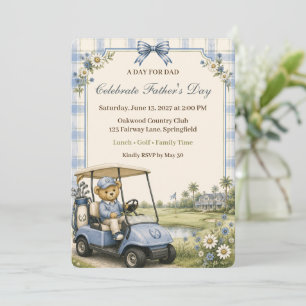 Blue Teddy Bear Country Club   Father's Day Invitation