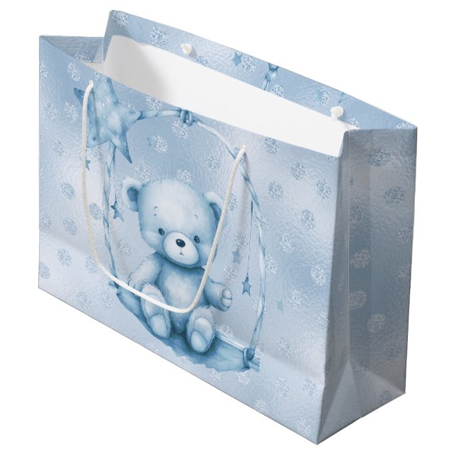 Blue Teddy Bear Gift Bag (Front Angled)