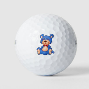 Blue teddy bear golf balls