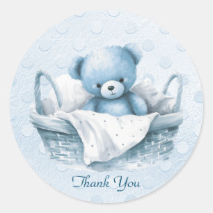 Blue Teddy Bear in Basket Sticker