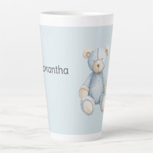 Blue Teddy Bear Latte Mug