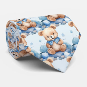 Blue Teddy Bear Neck Tie