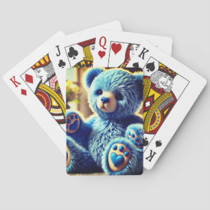 Blue Teddy Bear Playing Cards