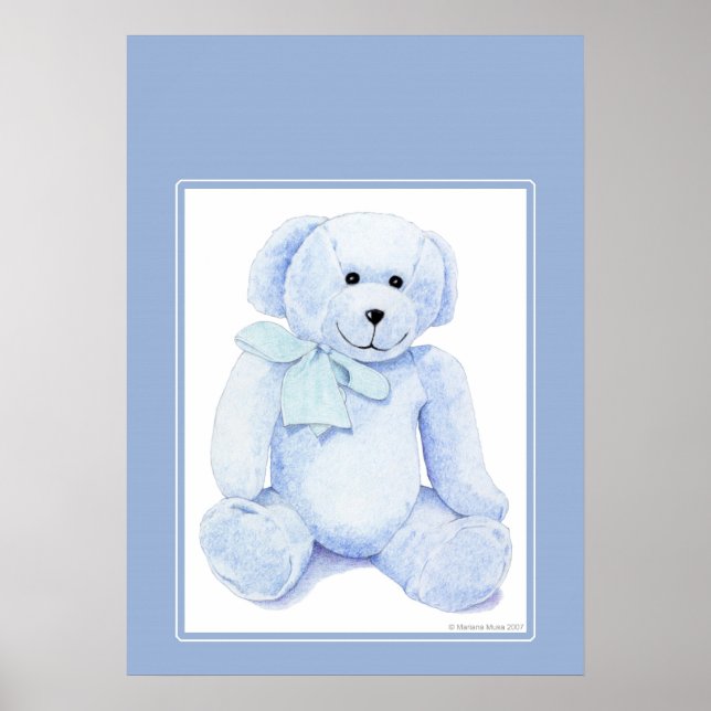 Blue Teddy Bear Poster (Front)