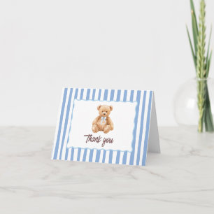 Blue Teddy Bear Thank you Cards Baby Shower