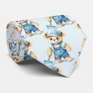 Blue Teddy Bear  Tie