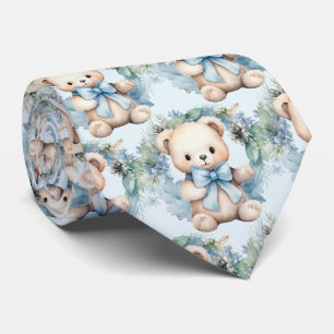 Blue Teddy Bear  Tie