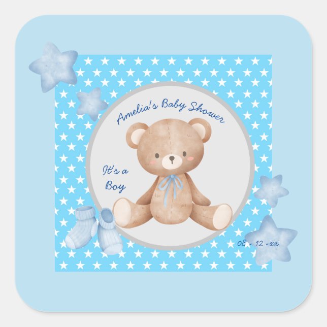 Blue teddy little start Sticker (Front)